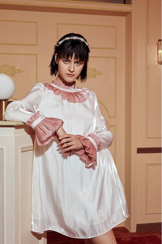 komello 亮丝大A摆撞色连衣裙 14573 商品图1