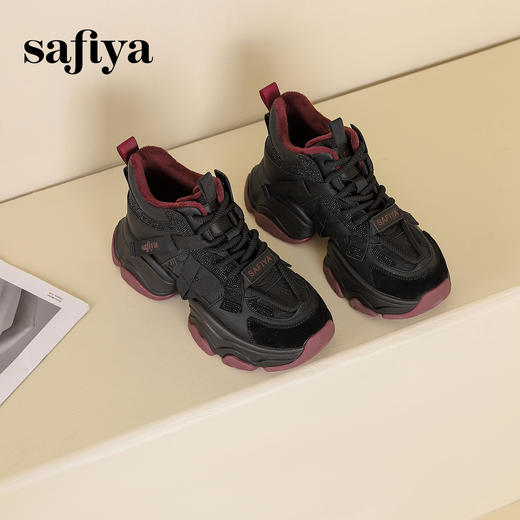 预售10天发|Safiya/索菲娅2024潮流运动增高厚底加绒保暖百搭休闲老爹鞋 SF44112409 商品图5