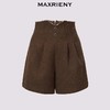 MAXRIENY精致优雅阔腿裤女24冬新款收腰显瘦复古高腰短裤修身显瘦(货号:MF85PA757) 商品缩略图3