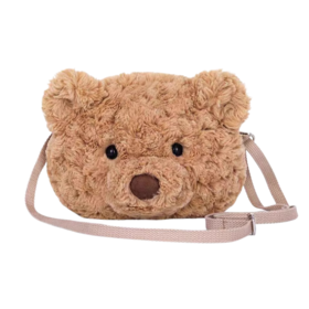 McHugs 薰衣草亚麻籽毛绒公仔包包小狗背包斜挎包女孩生日礼物