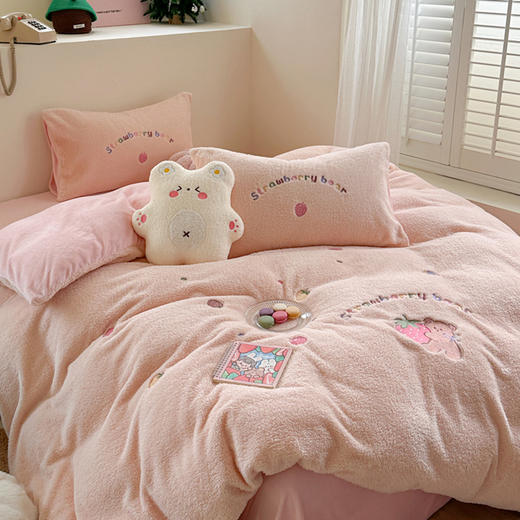 【宿舍儿童床】秋冬卡通牛奶绒四件套羊羔绒四件套法莱绒三件套学生床宿舍床套件 商品图4