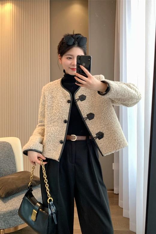 LNNNS 咖色简约短款撞色包边外套 19720 商品图0