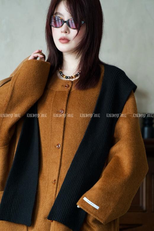 【门店同款】ENJOY冬季柔韧与共可拆卸针织连帽大衣 159874471 商品图5