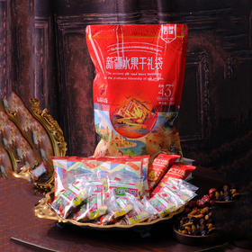 甄选 | 礼好丝路【新疆助农水果干礼袋】 吐鲁番葡萄干 帕米尔喀什灰枣 传统手工切糕 单包净含量360g