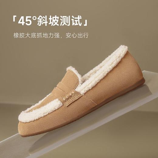 ZHR加绒勃肯鞋女2024新款特厚防冻棉鞋一脚蹬毛毛鞋ins乐福鞋外穿 商品图3