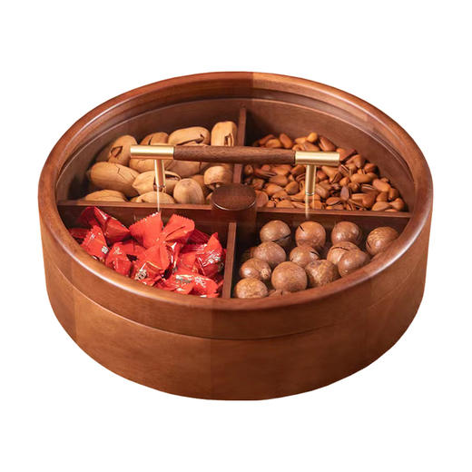 E-GSR-3001 把手款单层旋转圆盒 黑胡桃木 商品图0