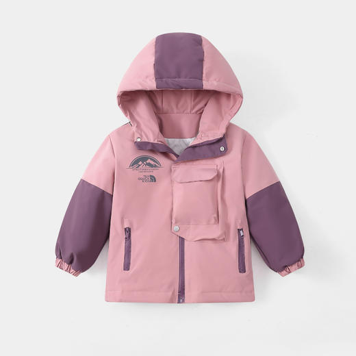 【三防面料易打理，户外出行，无惧风雨】小黄鸭儿童夹棉冲锋衣外套 男童秋冬三合一 女孩加厚羽绒服户外防水外套-QQ 商品图7