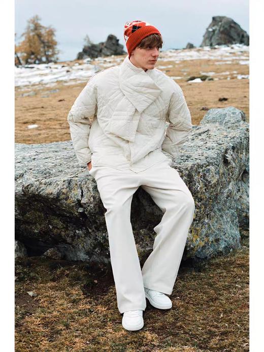 Evistub/E-4DWT986/白鸭绒防泼复古菱形绗缝内胆式羽绒服 商品图3