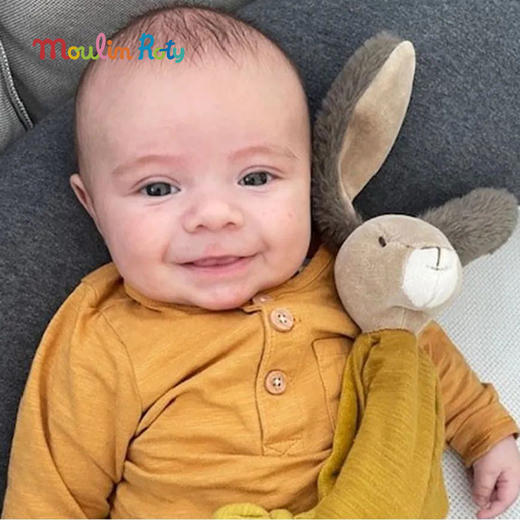 Moulin Roty 小花裙奶油老鼠手帕式安抚巾 礼品礼盒 适合年龄0岁+ 雨后精灵系列 715018 商品图3