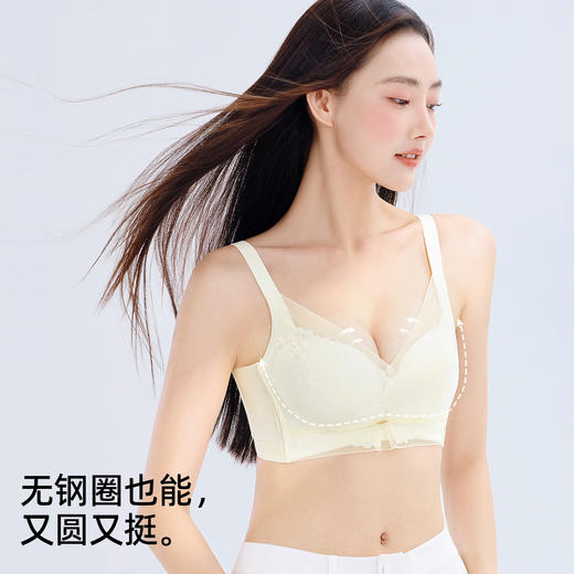 熳洁儿 小胸聚拢文胸无钢圈内衣曼珠沙华蕾丝提拉上托收副乳24761518 商品图3
