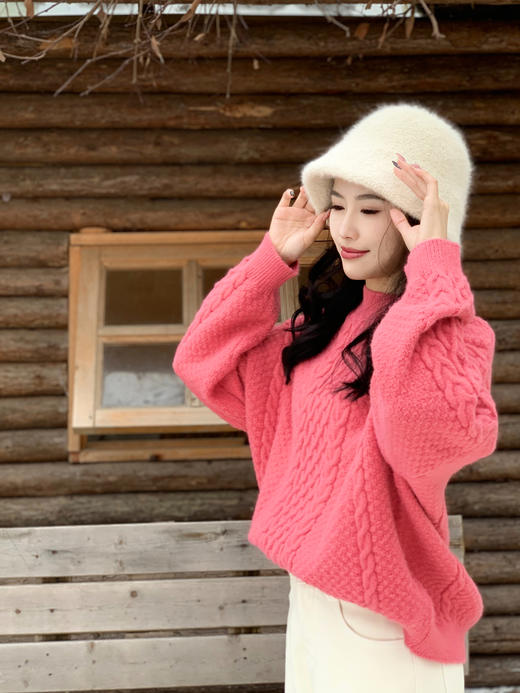 【百图lulu定制】【氛围感毛衣】抗起球纱线 慵懒文艺风  宽松舒适套头毛衣 商品图4