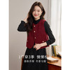 【年货节】熙世界秋冬小香风羊毛粗花呢马甲女法式红色无袖坎肩背心外穿马夹 商品缩略图2