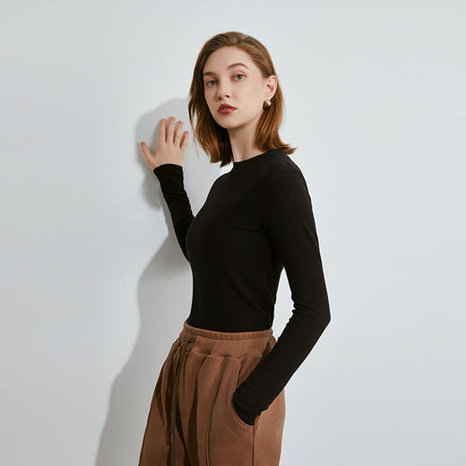 【128/2件】【真正的德绒自发热纤维】【品牌高品质】秋冬玻尿酸蚕丝保湿润肤打底衫磨绒长袖Tt恤 商品图7