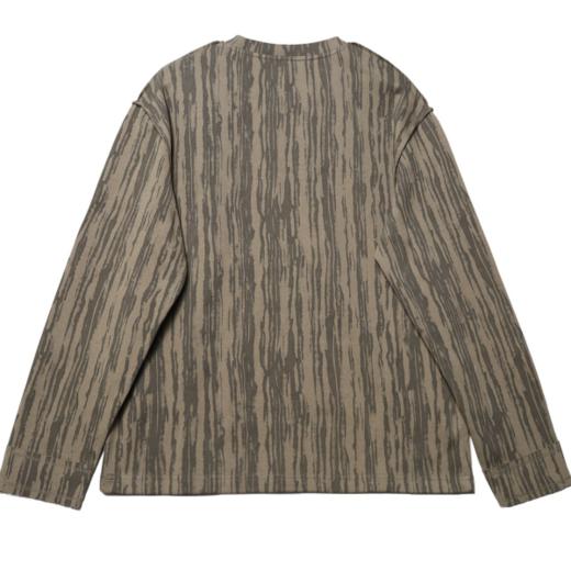 T412新款潮牌树纹肌理条纹设计T恤男女休闲宽松时尚长袖百搭上 商品图5