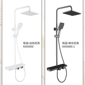 金牌卫浴GOLD全铜枪灰白色恒温花洒陶瓷阀芯带喷枪 KA05806 枪灰色KA05806-1/白色KA05806