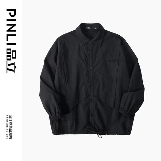 PINLI品立新款工装宽松休闲夹克潮牌黑色时尚休闲男外套B243104037 商品图5