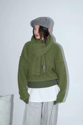 HAYES 草绿厚实毛绒套装 15524