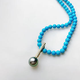 RETRO系列 18K镶钻石和大溪地珍珠 坠子