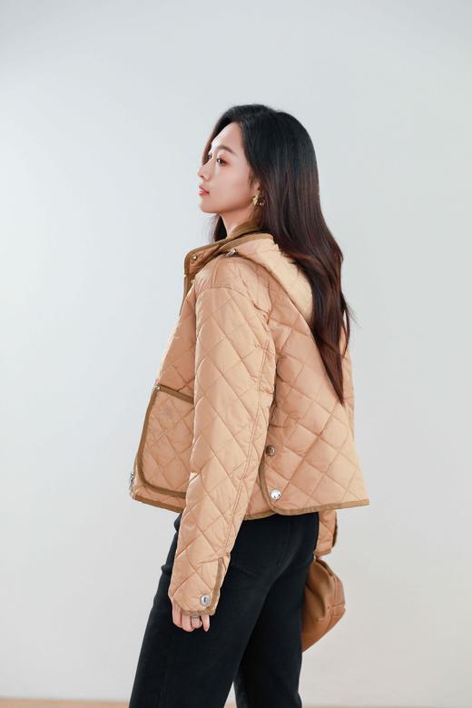 【Burberry带标系列】火桐hooton 菱形绗缝长款带帽外套 商品图1