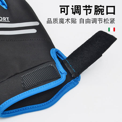 冬季加绒保暖夜间反光防风气垫防滑触屏全指A2男女骑行运动手套 商品图1