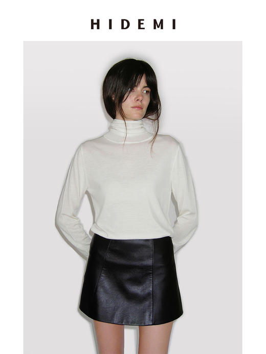 HIDEMI 秋冬叠穿必备 美利奴羊毛薄款高领打底 商品图8
