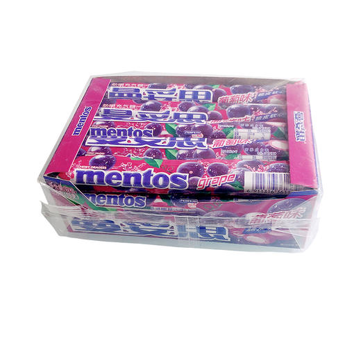 曼妥思葡萄味脆皮软心珠劲嚼充气糖37g*15支 商品图0