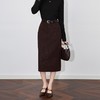 【高货wl】全新升级【铂金会员220/天猫299/差价79】(01622) 洛诗琳羊毛混纺亮片粗呢通勤显瘦直筒高腰包臀后开衩半裙 商品缩略图2