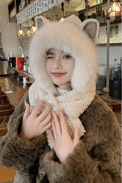 Say Something 可爱保暖围脖毛绒帽 19905 商品图1