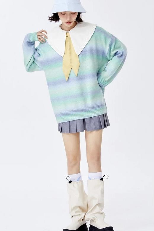 SEM/R森马 渐变蓝绿针织上衣 15341 商品图1