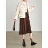【年终特卖】熙世界复古棕色伞裙半身裙秋冬女2025新款赫本风高腰中长a字裙子 商品缩略图4