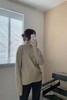 LNNNS 卡其色前开衩设计高领毛衣 15436 商品缩略图0