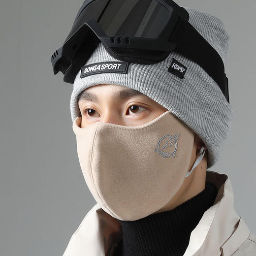 拍1发2 秋冬保暖口罩户外加厚防风防寒防尘护眼角3D立体德绒男女骑车运动 商品图0
