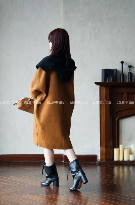 【门店同款】ENJOY冬季柔韧与共可拆卸针织连帽大衣 159874471 商品图3