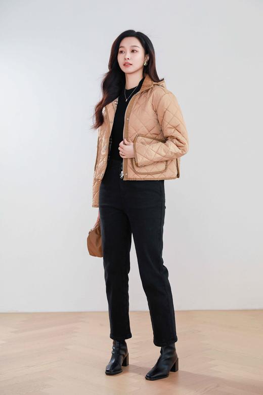 【Burberry带标系列】火桐hooton 菱形绗缝长款带帽外套 商品图3