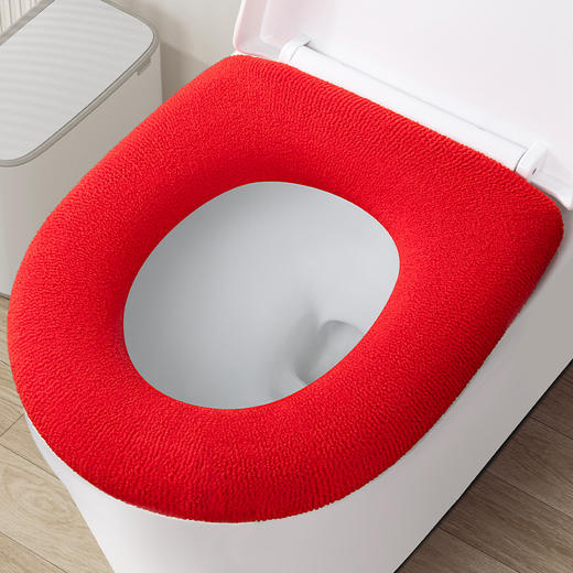 【告别严寒！完美包裹】冬季加厚马桶垫毛绒保暖马桶套四季通用可水洗坐便垫套婚庆坐便套。ry 商品图5