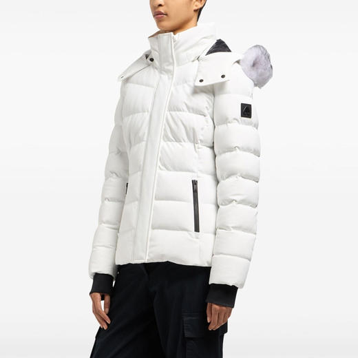 MOOSE KNUCKLES 女士金属驼鹿指节徽标绗缝连帽羽绒服 白色 M34LJ136S 1007 商品图1