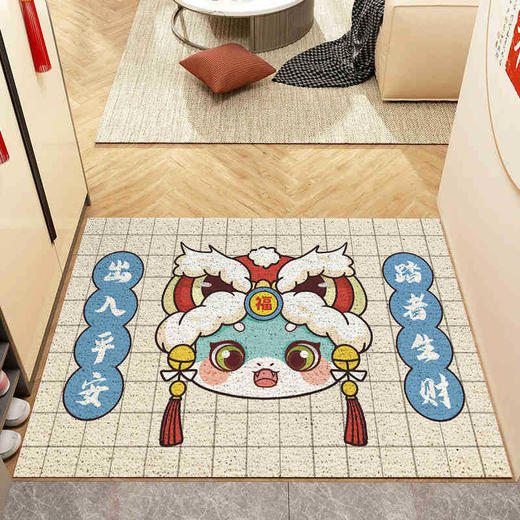 【进门蹭一蹭！跟泥沙说ByeBye】2025蛇年地垫入户门地垫进门丝圈防滑垫可裁剪耐脏地垫。ry 商品图8