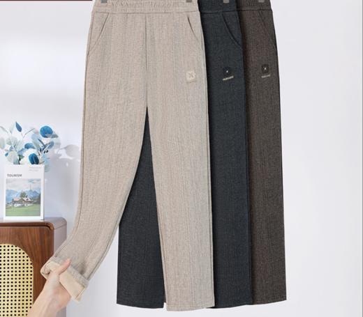 AD1759中年妈妈装秋冬装休闲长裤中老年女装加绒加厚保暖松紧腰高腰裤子 商品图0