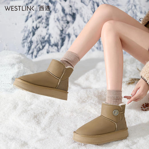 西遇雪地靴女厚底冬季新款复古短筒面包棉靴加厚加绒外穿棉鞋V4347879 商品图2