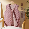 保暖舒适菱格纹开衫马甲中老年妈妈内搭含绵羊毛无袖外穿保暖背心女士开衫马甲 商品缩略图1