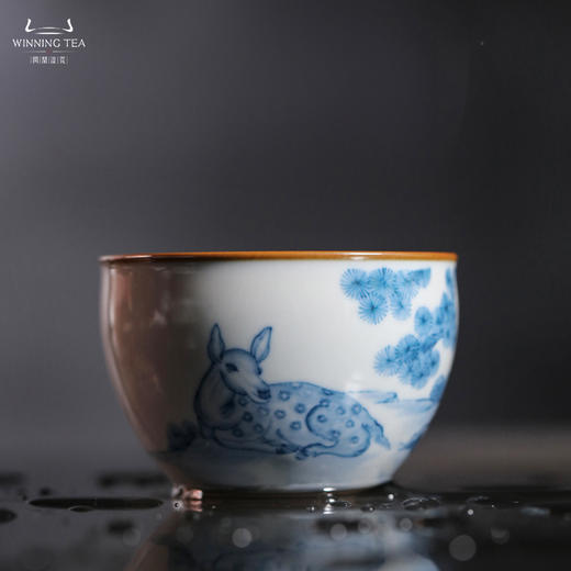 问鼎汝瓷鼎峰柴窑天青大缸杯 （松下梅鹿） 商品图0