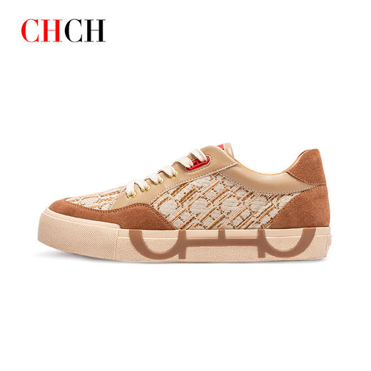 CHCH平衡鞋2024秋冬新款女鞋运动鞋字母logo拼接透气系带休闲板鞋CO2B5441 商品图2