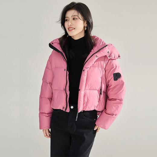 【高货sh】全新升级【铂金会员735/天猫989/差价254】(20209) 洛诗琳冬季短款连帽保暖韩系白鸭绒面包服宽松立领羽绒服 商品图1