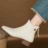 【预售5天】时尚舒适软皮软底短靴，圆头粗跟单靴通勤3cm羊皮靴子YF&X3125 商品缩略图1