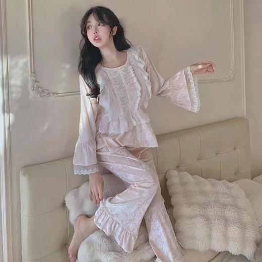 【法式轻奢❗️金丝绒家居服套装】超美纯欲风秋冬季新款可爱甜美少女睡衣睡裤 商品图3