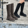 预售10天发|Safiya/索菲娅2024秋冬不过膝瘦瘦弹力绒面粗跟小个子增高长靴 SF44117278 商品缩略图6