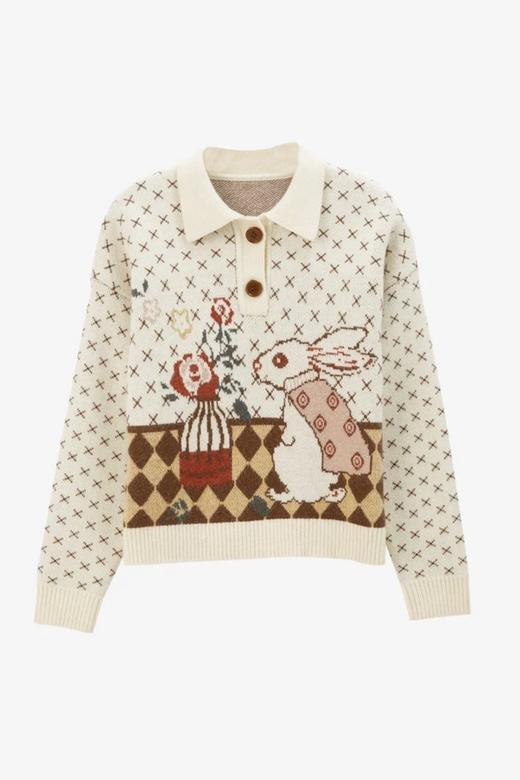 WESTLINK/西遇 复古针织polo领毛衣 15355 商品图5