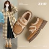 ZHR则则洋气保暖乐福鞋2024新款平底棉鞋美拉德加绒勃肯鞋毛毛鞋 商品缩略图1
