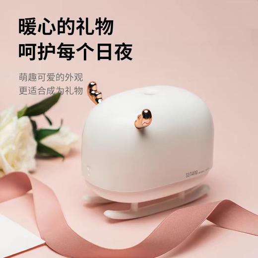 向物创意小鹿USB加湿器办公室桌面静音大雾量小型家用卧室迷你便携式学生宿舍喷雾高颜值小夜灯可爱ins风礼物 商品图4