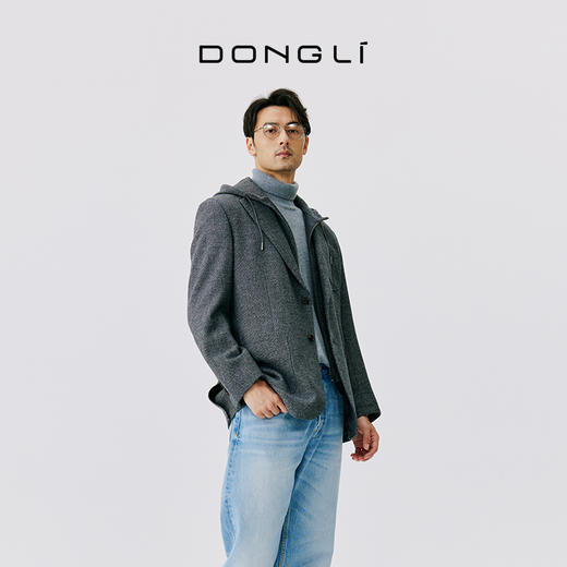 东黎 • 混纺款男士秋冬可拆卸连帽西服 3760 商品图2